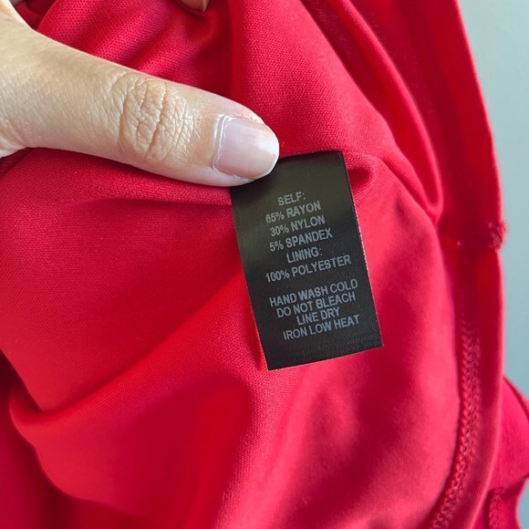 Lulus Sealed With a Kiss Red Bodycon Dress Size L  Ruffle Hem Strappy - Picture 7 of 9